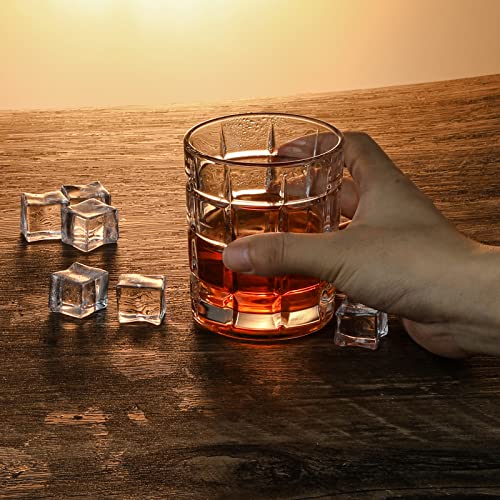 Whiskey Decanter Set With Glasses, Whiskey Glasses Set of 4 with Wooden Base,Crystal Wine Decanter for Men 750ML