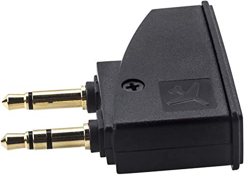 Xivip 3.5mm QC45 Airplane Headphone Adapter Compatible with Bose Quiet Comfort QC45 QC3 QC25 QC35 QC20 AE2 Headphones (Black)