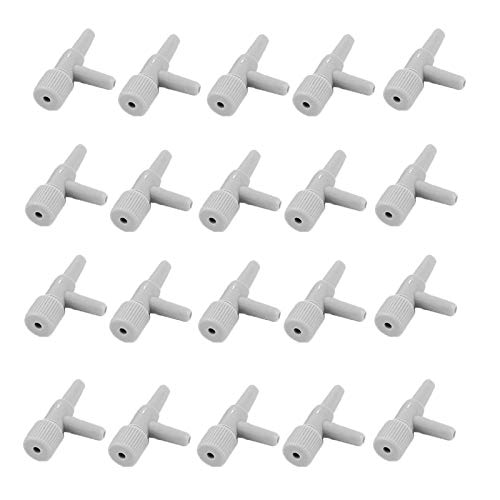 AQUANEAT Aquarium Control Valve,2 Way Air Valve,Plastic Air Regulator, for Fish Tank Air Pump, Grey,20PCS