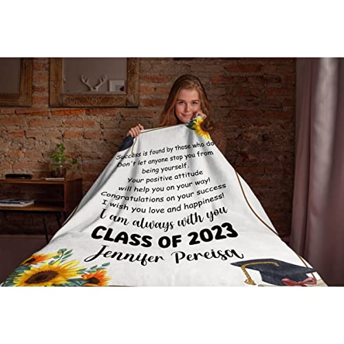 2023 Graduation Personalized Baby Blankets with Names Gift for Newborn,Custom Baby Girls Blanket Birthday Gift Baby Shower Swaddle Blanket