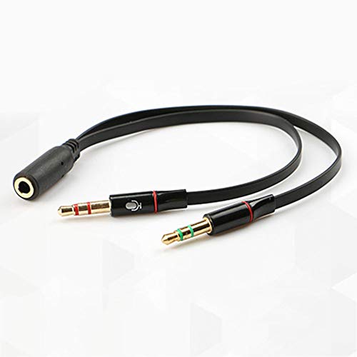 MOHALIKO Headphone Adapter 3.5 mm, 3.5mm Stereo Female to 2 Male Headset Mic Y Splitter Adapter Audio Cable for PC for All Kinds of Music Equipment