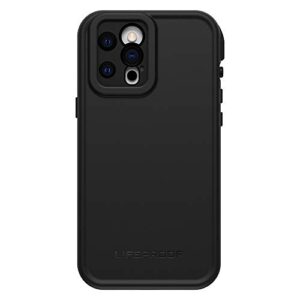 iPhone 12 Pro Max Case, LifeProof, FRE Series, waterproof IP68, built-in screen protector, port cover protection, snaps to MagSafe - BLACK