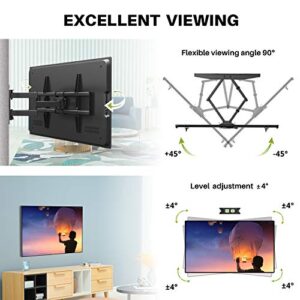 USX MOUNT Full Motion TV Wall Mount for Most 37-75 inch TV, Swivel and Tilt TV Mount with Dual Articulating Arms, Wall Mount TV Bracket Up to 132lbs, VESA 600x400mm, 16" Wood Studs, XML019