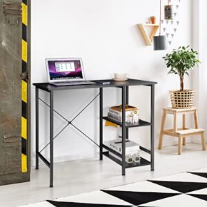 ZenStyle Small Computer Desk with Storage Shelves Under Desk Reversible, 36Inch Home Office Writing Desk Table with Shelves for Small Place, Black