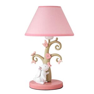 useful rabbit table lamp for kids creative sweet cute bedtime nightstand eye-caring desk lamps for children girls bedroom reading gift desk lamp (color : pink lampshade)