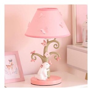 Useful Rabbit Table Lamp for Kids Creative Sweet Cute Bedtime Nightstand Eye-caring Desk Lamps for Children Girls Bedroom Reading Gift Desk lamp (Color : Pink Lampshade)