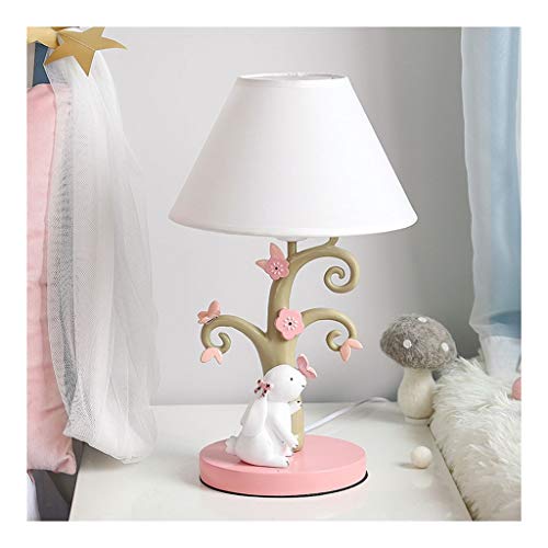 Useful Rabbit Table Lamp for Kids Creative Sweet Cute Bedtime Nightstand Eye-caring Desk Lamps for Children Girls Bedroom Reading Gift Desk lamp (Color : Pink Lampshade)