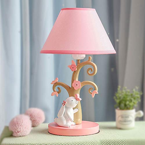 Useful Rabbit Table Lamp for Kids Creative Sweet Cute Bedtime Nightstand Eye-caring Desk Lamps for Children Girls Bedroom Reading Gift Desk lamp (Color : Pink Lampshade)