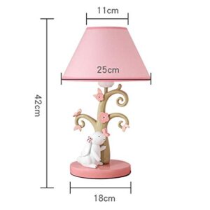 Useful Rabbit Table Lamp for Kids Creative Sweet Cute Bedtime Nightstand Eye-caring Desk Lamps for Children Girls Bedroom Reading Gift Desk lamp (Color : Pink Lampshade)