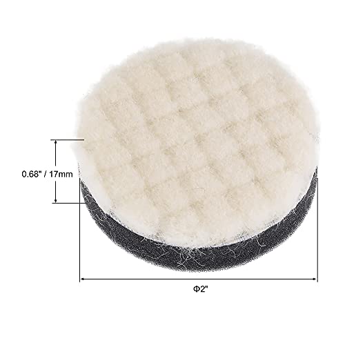 uxcell 2" Wool Felt Sponge Polishing Pad Hook and Loop Buffing Wheel Medium Polishing for Orbital Polisher Buffer 4 Pcs