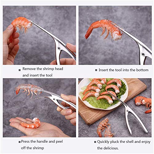 SFASTER Shrimp Deveiner Tool, Stainless Steel Peel Shrimp Kitchen Tools, Shrimp/Mantis Shrimp Peeling Tool Seafood Peeler Tools