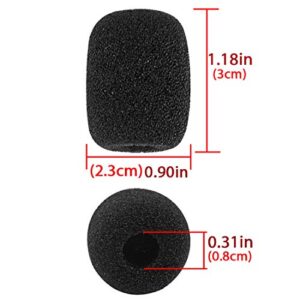 Geekria Headset Microphone Windscreen Foam Cover Mic Covers Mini Lapel Windscreen Mini Microphone Windscreen Inner Hole Diameter 8MM (10 Pack)