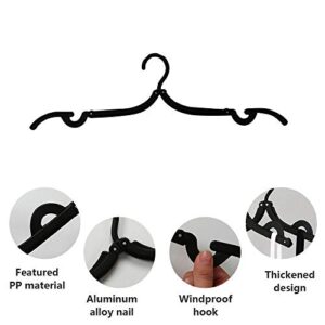 mubgo Folding Hangers Folding Hanger Rack Multifunctional Portable Travel Hanger Travel Outdoor Household Wardrobe Storage Rack Black 16pcs