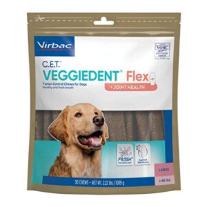 c.e.t. veggiedent flex tartar control chews for dogs - large