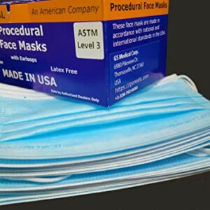 MADE IN USA, ASTM level 3, Disposable Face Mask, 3 layer, Nose Pin, Ear loops, For Men, Women & Children, Breathable, soft, hypoallergenic