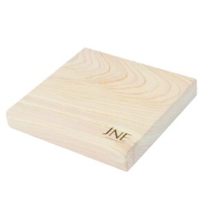 jne natural hinoki cypress wood cutting board, cheese board, chopping board, serving board for wine, crackers, fruit. housewarming, wedding, birthday gift. trivet (square-7x1.2)