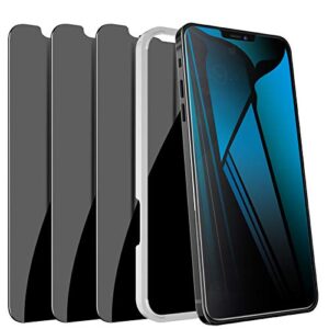[3 pack] iphone 12 pro max privacy screen protector, lywhl tempered glass anti-spy screen protector for iphone 12 pro max 6.7” 2020 5g, [easy installation] anti-peek black 9h hardness bubble free case friendly