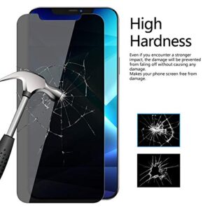 [3 Pack] iPhone 12 Pro Max Privacy Screen Protector, LYWHL Tempered Glass Anti-Spy Screen Protector for iPhone 12 Pro Max 6.7” 2020 5G, [Easy Installation] Anti-Peek Black 9H Hardness Bubble Free Case friendly
