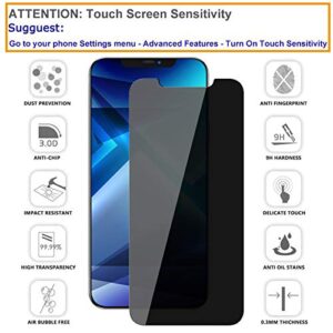 [3 Pack] iPhone 12 Pro Max Privacy Screen Protector, LYWHL Tempered Glass Anti-Spy Screen Protector for iPhone 12 Pro Max 6.7” 2020 5G, [Easy Installation] Anti-Peek Black 9H Hardness Bubble Free Case friendly
