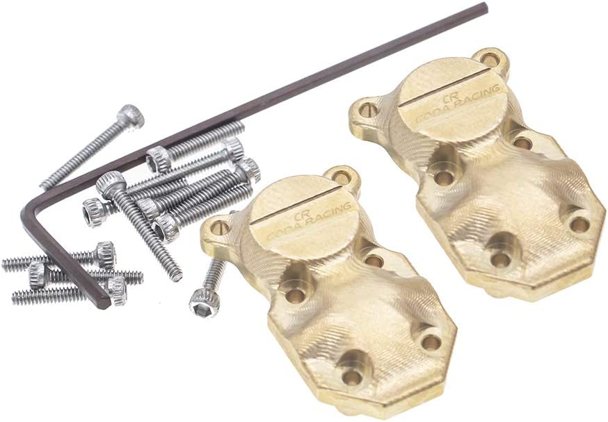 CODA RACING Brass Diff Cover Front&Rear for AXIAL SCX24 Deadbolt C10 Gladiator Brocon Upgrades 1/24 RC Crawler Car