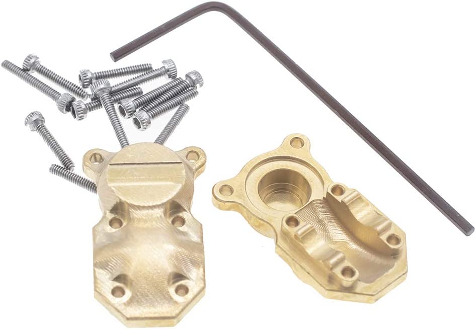 CODA RACING Brass Diff Cover Front&Rear for AXIAL SCX24 Deadbolt C10 Gladiator Brocon Upgrades 1/24 RC Crawler Car