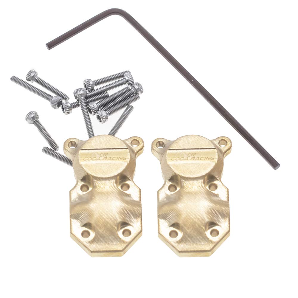 CODA RACING Brass Diff Cover Front&Rear for AXIAL SCX24 Deadbolt C10 Gladiator Brocon Upgrades 1/24 RC Crawler Car