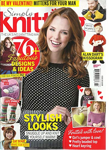 SIMPLY KNITTING, FEBRUARY, 2016 ISSUE 142 (THE UK'S NO.1 KNITTING MAGAZINE)