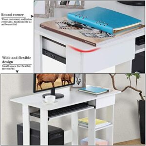 PP Modern Computer Desk with Storage Shelves Study PC Laptop for Small Spaces Save Your Place Office Writing Computer Desks Good Design Award