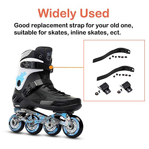 Grneric Roller Skate Strap, 2 Set Replacement Inline Roller Skate Shoes Energy Strap Buckles with Screws Suit for Men Women Kids Outdoor Skating Parts