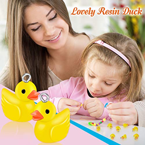 Jetec 40 Pieces Slime Charms Ducks Mini Resin Ducks Resin Duck Charms Pendants Findings Charm DIY Duck Pendants for Bracelet Necklace Earrings Keychain Crafts (40 Pieces)