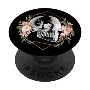 skull anatomy macabre skeleton dissection body vintage black popsockets popgrip: swappable grip for phones & tablets