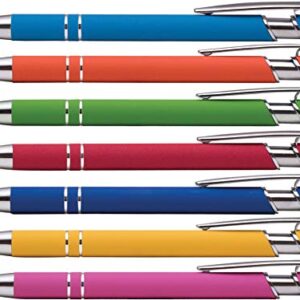 Rubberized Soft Touch | Burst of Color | Ballpoint Pen with Stylus Tip a stylish, premium metal pen, black ink, medium point (Assorted, 7)