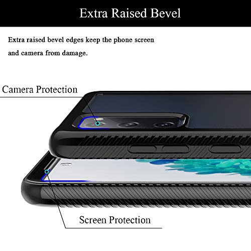 HATOSHI for Samsung Galaxy S20 FE 5G Case, Galaxy S20 FE 5G UW Case with Built in Screen Protector, Heavy Duty Protection, Crystal Clear Back, Rugged Shockproof TPU Bumper Protective Phone Cover,Black