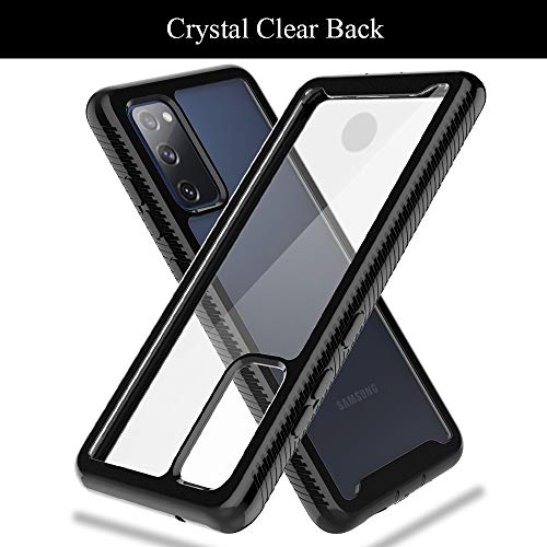 HATOSHI for Samsung Galaxy S20 FE 5G Case, Galaxy S20 FE 5G UW Case with Built in Screen Protector, Heavy Duty Protection, Crystal Clear Back, Rugged Shockproof TPU Bumper Protective Phone Cover,Black