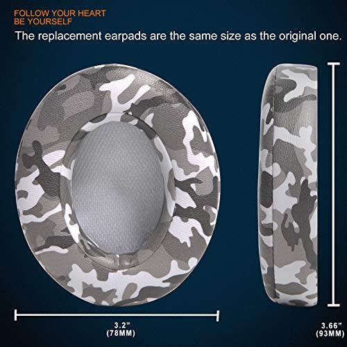 KAHHA Ear Pads,Replacement earpads Compatible with Beats Studio 2 & 3Wired/ Wireless Headphones Ear Cushions with Noise Isolation Memory Foam/ECO Protein Leather/Strong Adhesive Tape(Camo Grey)