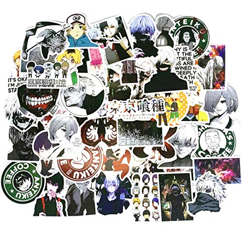 50PCS Tokyo Ghoul Stickers,Waterproof Anime Stickers for Laptop Skateboard Pad Bicycle Phone Car,Decal Cartoon Stickers (50PCS Tokyo Ghoul Stickers)