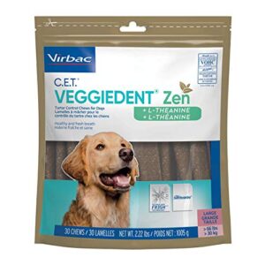 c.e.t. veggiedent zen tartar control chews for dogs - large