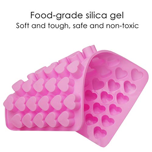 Silicone Moulds for Wax Melts, Wax Melt Moulds Silicone with Dropper 55 Heart Mould Sweet Moulds Mini Candy Molds Silicone Shape for Love Chocolate Soap Ice Cube Tray Jelly Melts Gummy DIY