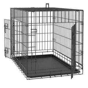 30/36/42inches double door dog crate folding metal wire dog kennel cage with tray for small/medium/large dogs indoor outdoor travel use