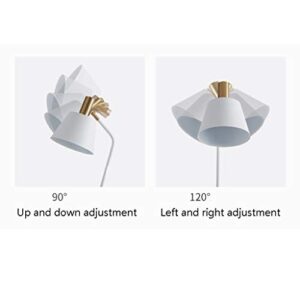 Floor lamp Led Floor Lamp Living Room Nordic Bedroom Study Simple Post-Modern Reading Floor Lamp with remote control white Floor Light (Color : White, Size : Remote control)