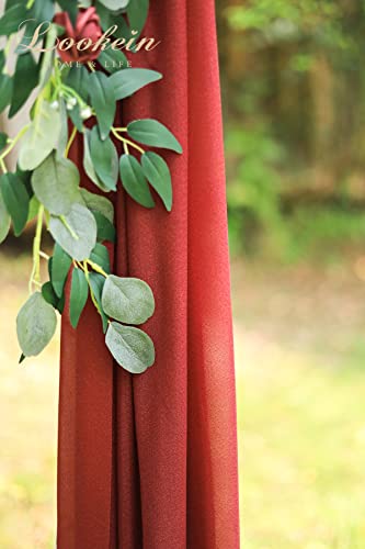 Lookein Chiffon Runner Arch Decorations for Wedding Ceremony Arch Drapping Fabric for Wedding Swags, 2 Panels 30" Wide 6 Yards Long, Burgunday