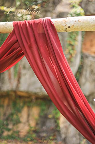 Lookein Chiffon Runner Arch Decorations for Wedding Ceremony Arch Drapping Fabric for Wedding Swags, 2 Panels 30" Wide 6 Yards Long, Burgunday