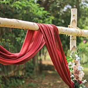 Lookein Chiffon Runner Arch Decorations for Wedding Ceremony Arch Drapping Fabric for Wedding Swags, 2 Panels 30" Wide 6 Yards Long, Burgunday