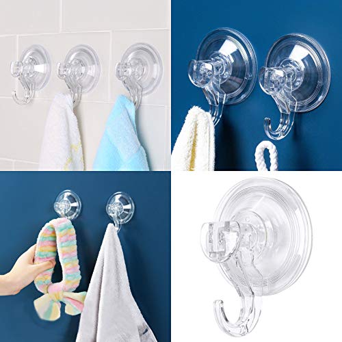 10 Pack Suction Cup Hooks & Wall Hooks - Heavy Duty Vacuum Suction Shower Hooks Wreath Hanger Kitchen Bathroom Window Hooks for Towel Loofah Sponge Christmas Wreath