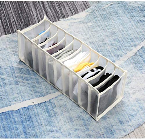 3 Pack Underwear Organizer Drawer Divider , Home Foldable Underwear Socks Closet Storage Box (White)