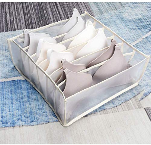 3 Pack Underwear Organizer Drawer Divider , Home Foldable Underwear Socks Closet Storage Box (White)