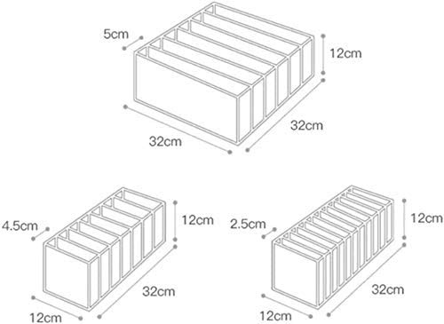 3 Pack Underwear Organizer Drawer Divider , Home Foldable Underwear Socks Closet Storage Box (White)