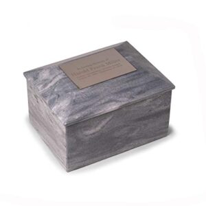 deering moments carerra grey marble custom engraved cremation memorial urn for human ashes adult size - large
