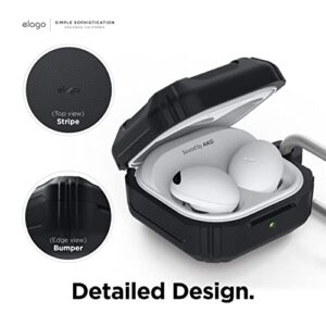 elago Armor Case Compatible with Samsung Galaxy Buds 2 Pro Case (2022) / Galaxy Buds 2 Case (2021) / Galaxy Buds Pro Case (2021) / Galaxy Buds Live Case (2020) [US Patent Registered] [Black]