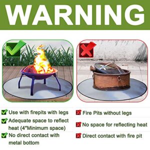 Fire Pit Mat for Lawn, KINGXBAR Heat Resistant Ember Mat Fireproof Pad for Wood Burning Fire Pit, Gas Fire Pit, Charcoal Grill, BBQ Mat, Shield Deck, Patio, Grass from High Radiant Heat - 30 inches